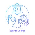 Keep it simple blue gradient concept icon Royalty Free Stock Photo