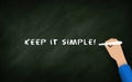 Keep it Simple! Hand writing Text On Green chalkboard. Creativity and Simplicity Concept