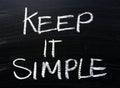 Keep It Simple Message on a Blackboard Royalty Free Stock Photo