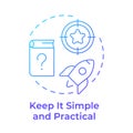 Keep it simple and practical blue gradient concept icon Royalty Free Stock Photo