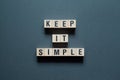 Keep it simple - word concept on cubes