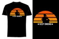 Keep singing silhouette t shirt mock up retro vintage Royalty Free Stock Photo