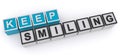 Keep smiling word block Royalty Free Stock Photo