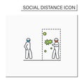 Keep social distance color icon