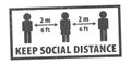 Keep Social Distance rule gray rubber seal stamp on white background. Stamp Keep Social Distance rubber text inside. Seal of sil