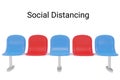 Keep spaced between each chairs make separate for social distancing