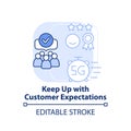 Keep up with customer expectations light blue concept icon Royalty Free Stock Photo
