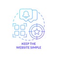Keep website simple blue gradient concept icon Royalty Free Stock Photo
