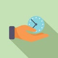 Keep work hour icon flat vector. Office time Royalty Free Stock Photo