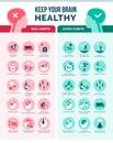 Keep your brain healthy infographic Royalty Free Stock Photo