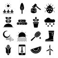 Pack of Nature and Agriculture Solid Icons