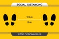 Keep your distance 1.5 or 2m. Social distancing avoiding vector image. Keep your distance in public to prevent coronavirus pandemi