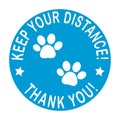 Keep your distance round floor marking for queue shoe prints as dog paw footprint