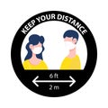 Keep your distance sign. New normal social distancing concept