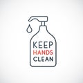 Keep your hands clean line icon.