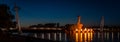 Keeper of the plains at night with the ring of fire in Wichita Kansas