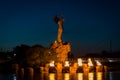 Keeper of the plains and the ring of fire in Wichita Kansas Royalty Free Stock Photo