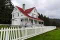 The keeper`s house at the Heceta Head Lighthouse in Oregon, USA - April 27, 2018 Royalty Free Stock Photo