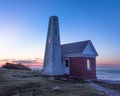 Keepers house at sunrise, Pemaquid Point Lighthouse, Maine. Royalty Free Stock Photo