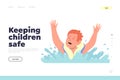 Keeping children safe landing page offering rules for parents to help kids during drowning in water