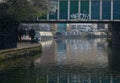 Keeping Fit. Walking along Canal Towpath