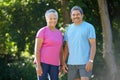 Keeping healthy in retirement. Portrait of a mature husband and wife exercising together.