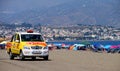 Lifeguards patrolling a Spanish beach.