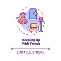 Keeping up with trends concept icon