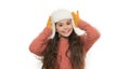 keeping you warm. happy little girl loves winter. finally winter holidays. enjoy christmas vacation. good mood any