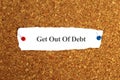 get out of debt word on paper