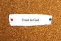 trust in god word on paper Royalty Free Stock Photo