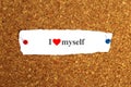 i love myself word on paper Royalty Free Stock Photo