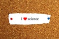 i love science word on paper Royalty Free Stock Photo