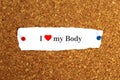 i love my body word on paper