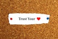 trust hour heart word on paper Royalty Free Stock Photo