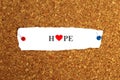 hope word on paper Royalty Free Stock Photo