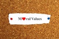 moral values word on paper