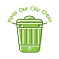 Keep our city clean. Vector illustration decorative design Royalty Free Stock Photo