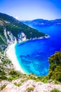 Kefalonia, Greece. Paralia Myrtos - the most beautiful beach of the Cephalonia island, Greek Islands Royalty Free Stock Photo