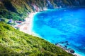 Kefalonia, Greece. Petani Beach, beautiful Greek Islands, crystal-clear water Royalty Free Stock Photo