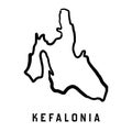 Kefalonia island hand drawn map