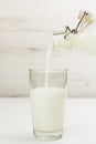 Kefir, ayran, yoghurt in a glass on light background