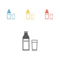 Kefir in a bottle Vector signs for web graphics.