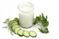 Kefir with cucumber Royalty Free Stock Photo