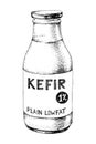 Kefir drink in a glass bottle vector