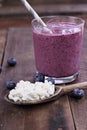 Kefir Grains and Blueberry Kefir Smoothie