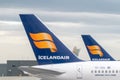 Logo and sing of Icelandair at Vertical stabilizer