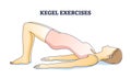 Kegel exercises for pelvic floor muscle stretch and strength outline concept