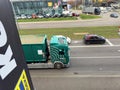 Aerial View: Green Truck Protest in Kehl, Germany