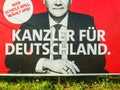 An election poster for the Social Democratic Party SPD candidate for chancellor